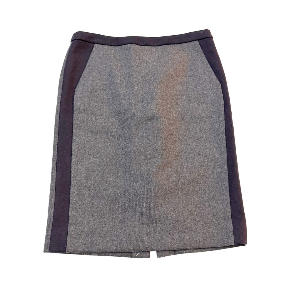 J. Crew No. 2 Pencil Skirt Wool Gray/Black Size 8 Mint